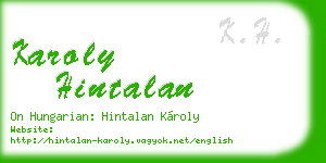 karoly hintalan business card