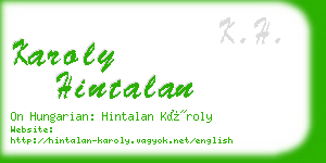 karoly hintalan business card